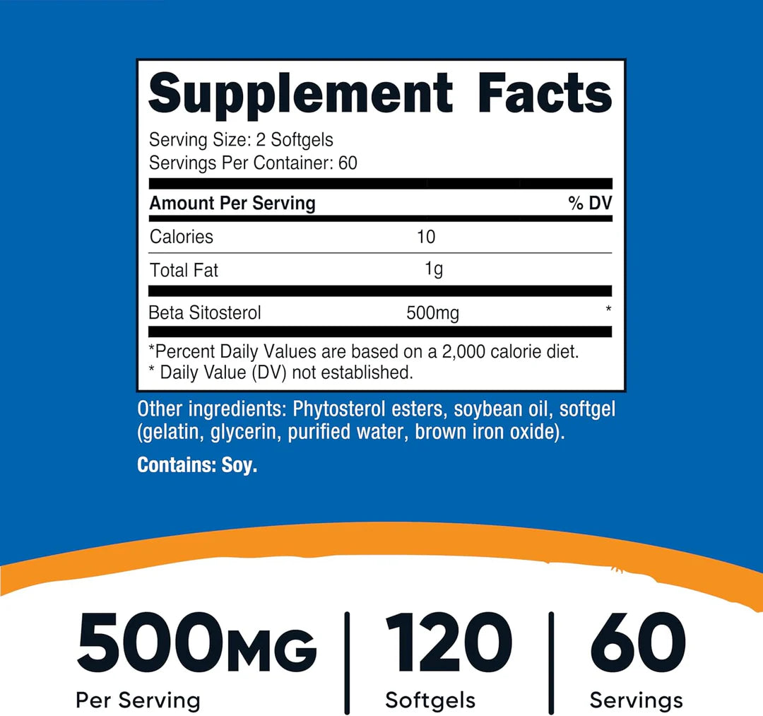 Nutricost Beta Sitosterol Softgels (500 MG)