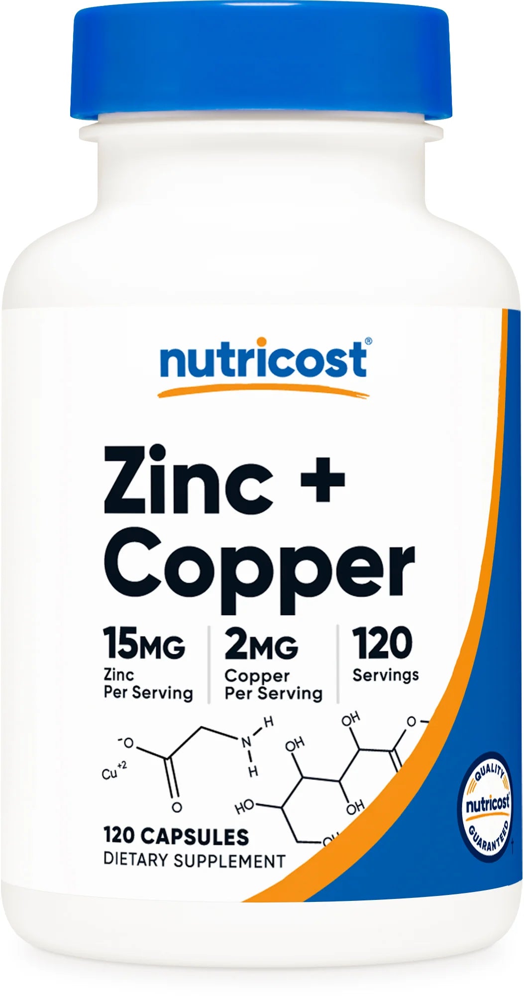 Nutricost Zinc (15 MG) plus Copper (2 MG) Capsules (120 Capsules)