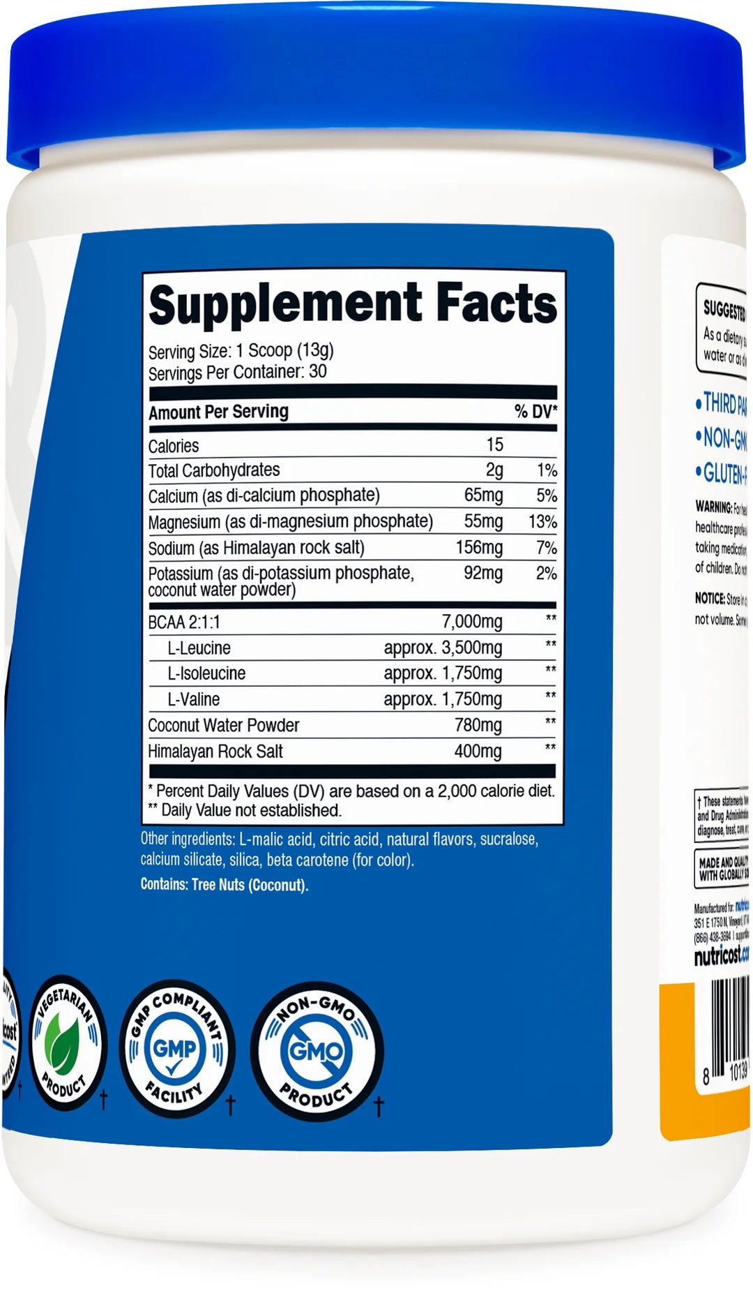 Nutricost BCAA + Hydration Powder (30 SERV) (Flavored)