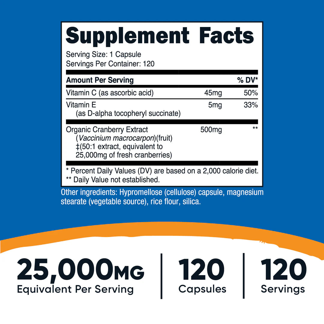 Nutricost Cranberry Extract Capsules (500 MG) (120 Capsules)