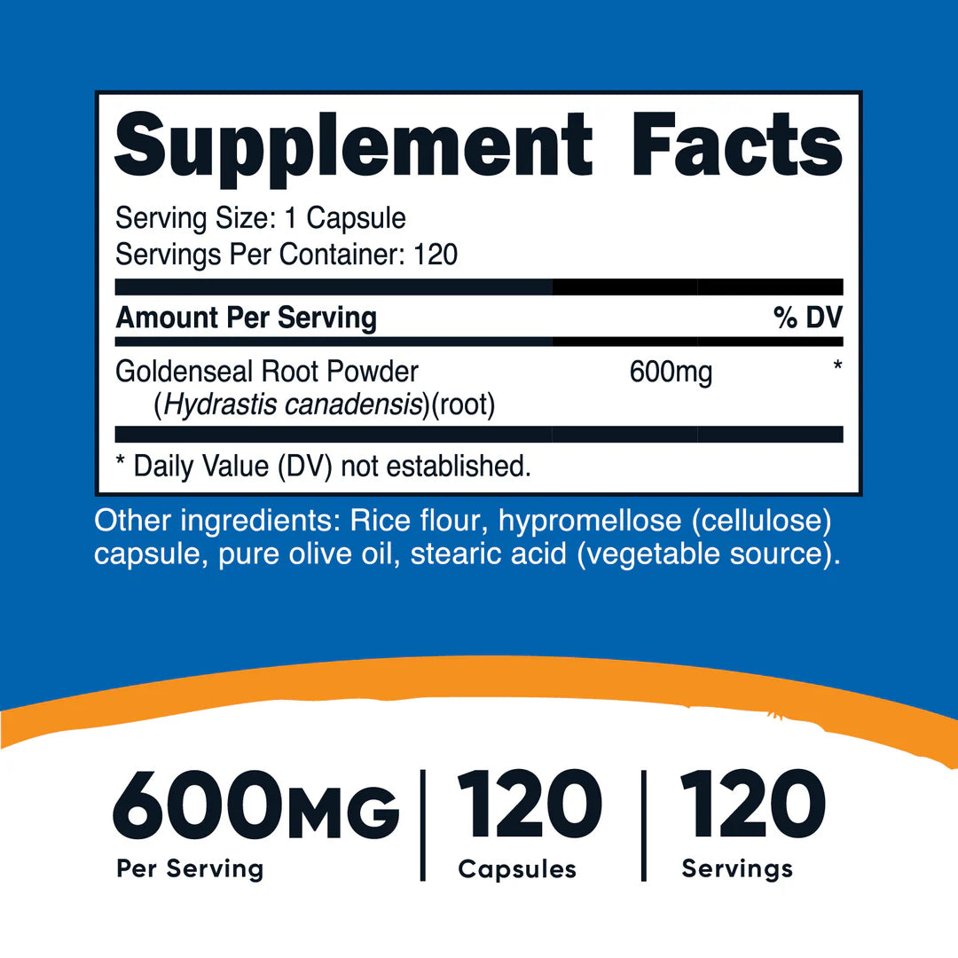 Nutricost Goldenseal Root Capsules (600 MG) (120 Capsules)