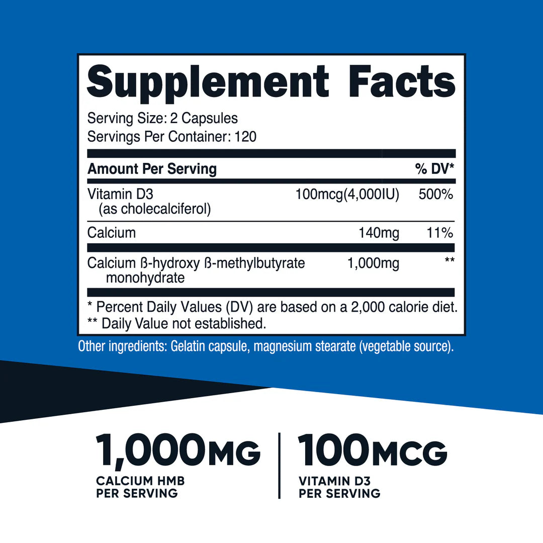 Nutricost HMB Capsules with Vitamin D3 (240 CAPS)