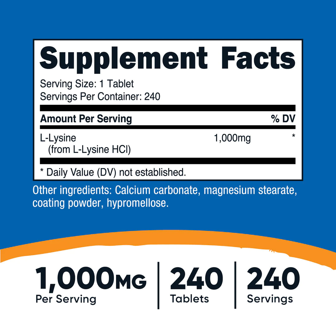 Tabletas de L-Lisina (1000 MG)