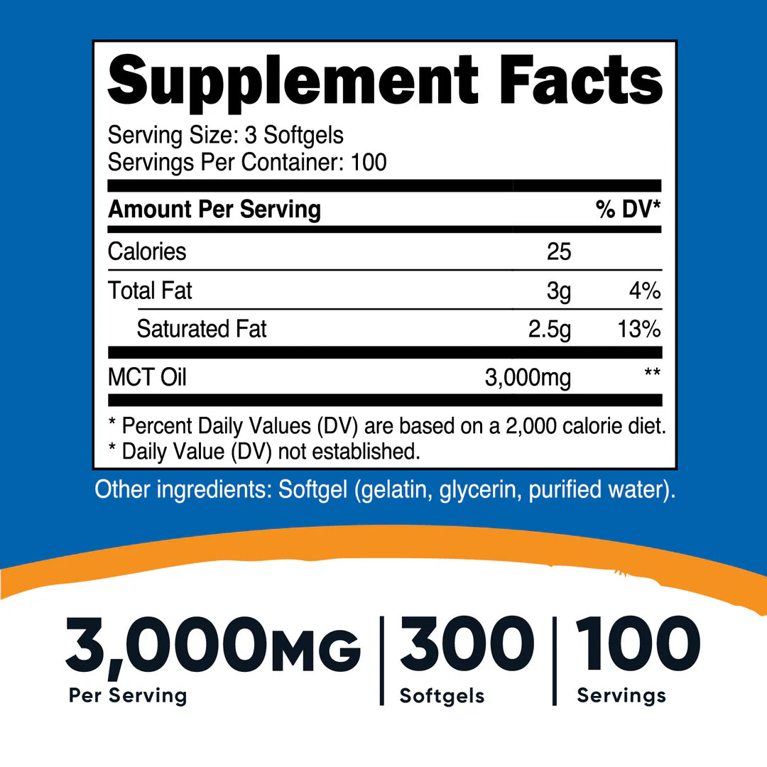 Nutricost MCT Oil Softgels (1000 MG)
