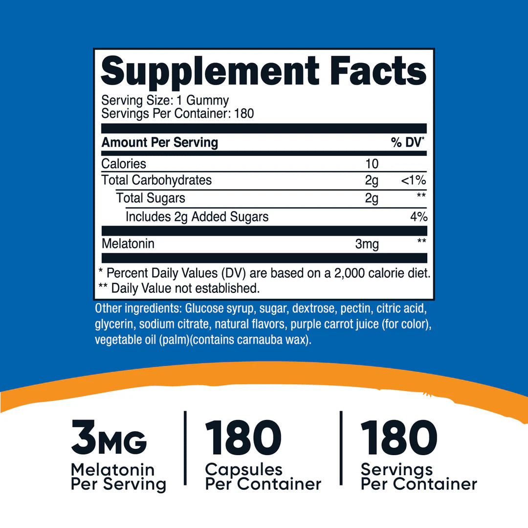 Gomitas de melatonina (180 gomitas)