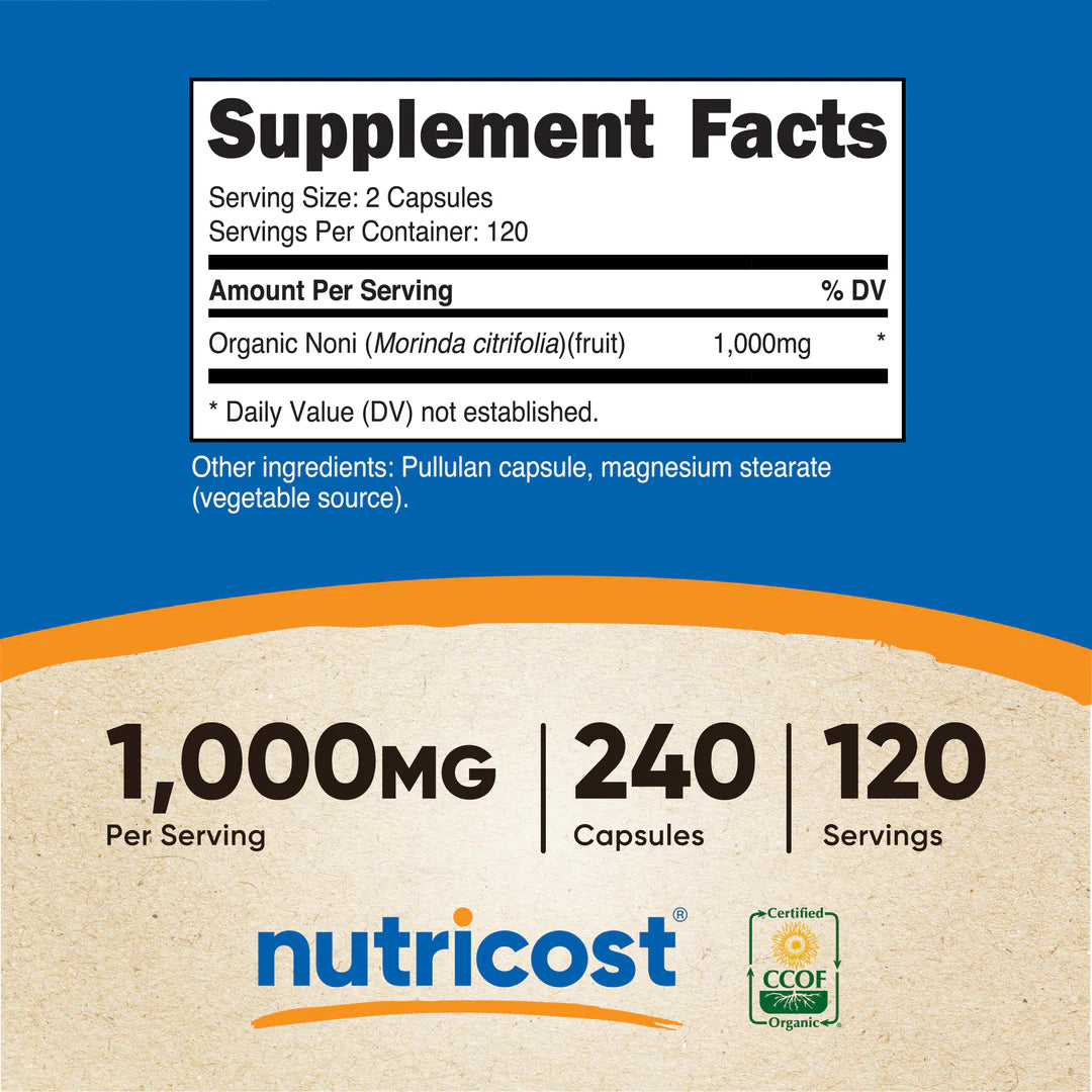 Nutricost Noni Capsules (MWO) (500 MG) (240 Capsules)