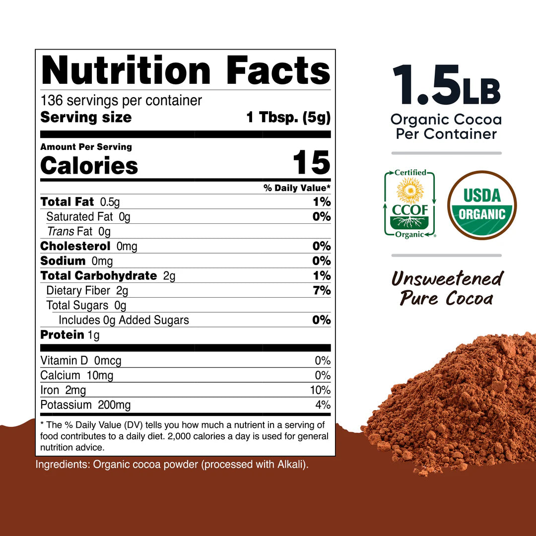 Nutricost Pantry Organic Cocoa Powder (Unsweetened) (1.5 LB)