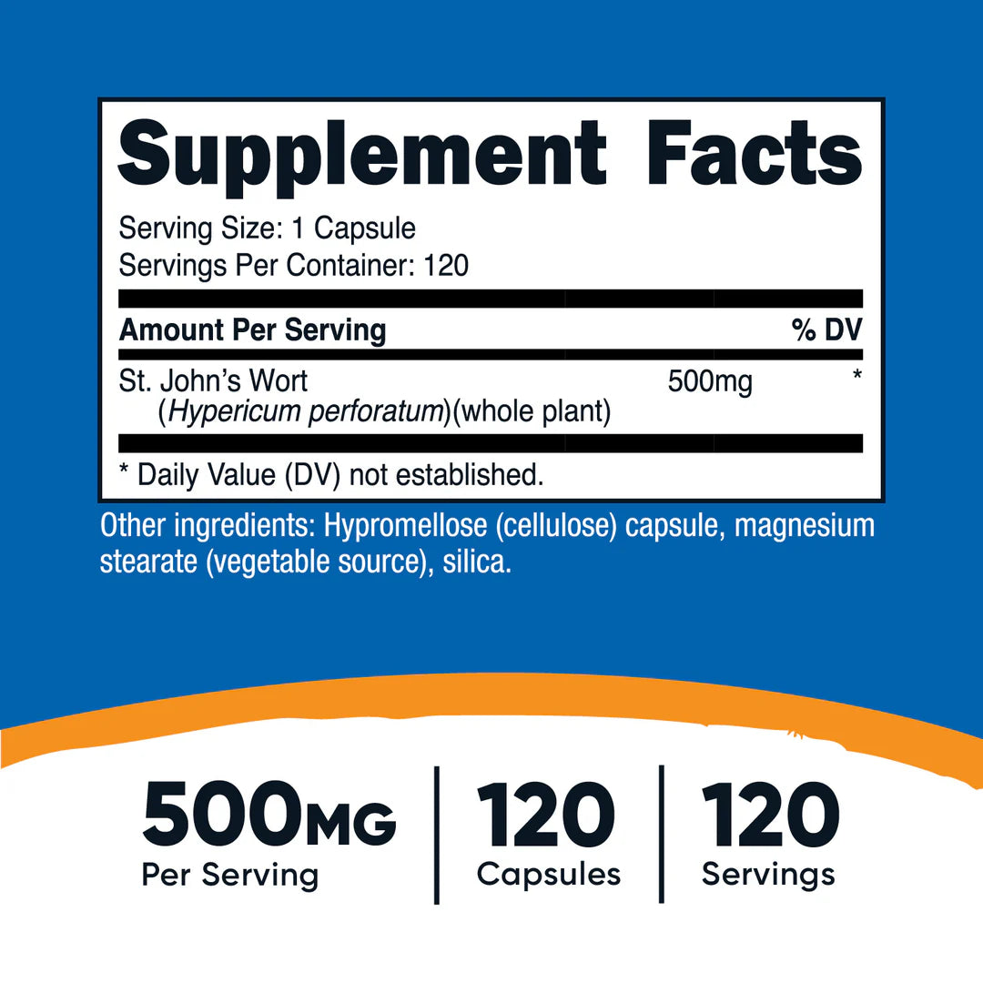Nutricost St Johns Wort Capsules (500 MG) (120 Capsules)