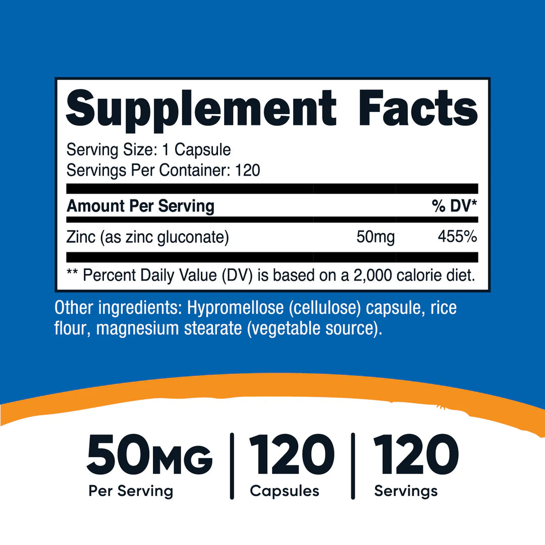 Cápsulas de gluconato de zinc (50 mg)