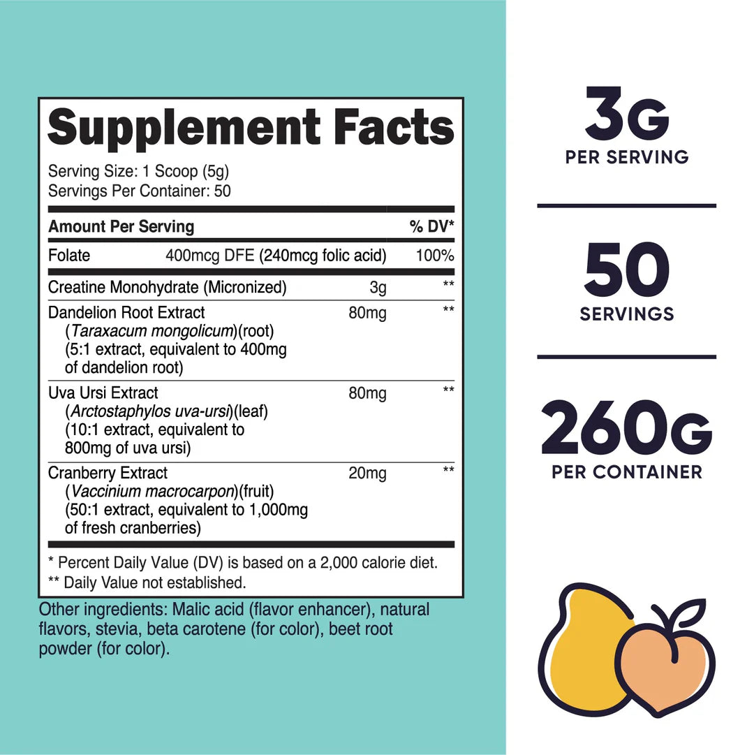 Nutricost Creatine Monohydrate for Women (Peach Mango)