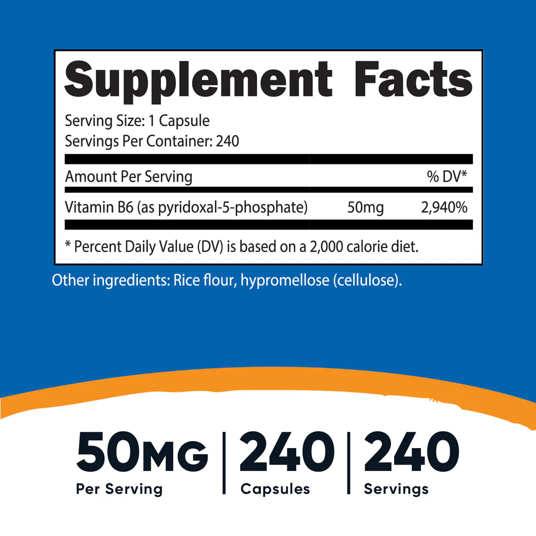 Nutricost P5P Capsules (Vitamin B6) (240 Capsules)