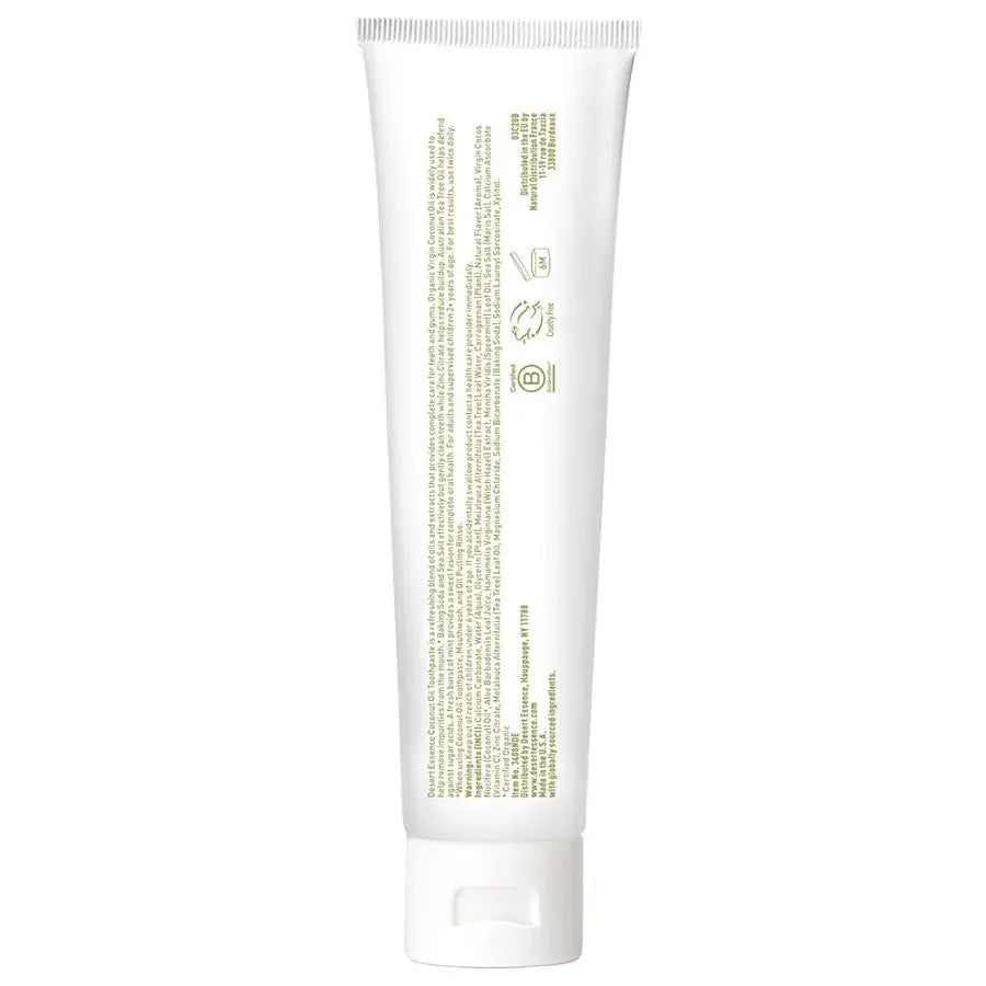 Pasta de dientes con aceite de coco y menta de coco Desert Essence (6.25 oz) sin flúor