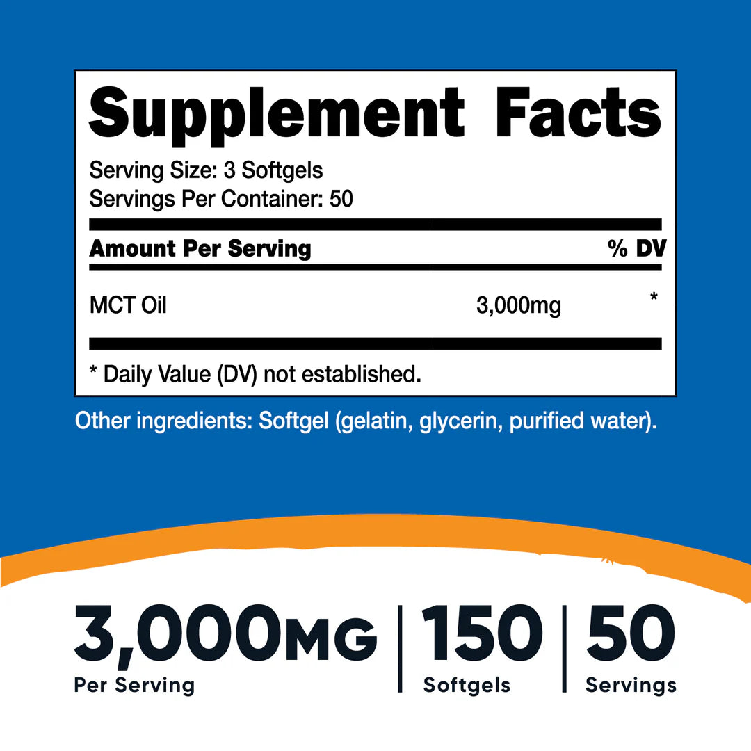 Nutricost MCT Oil Softgels (1000 MG)