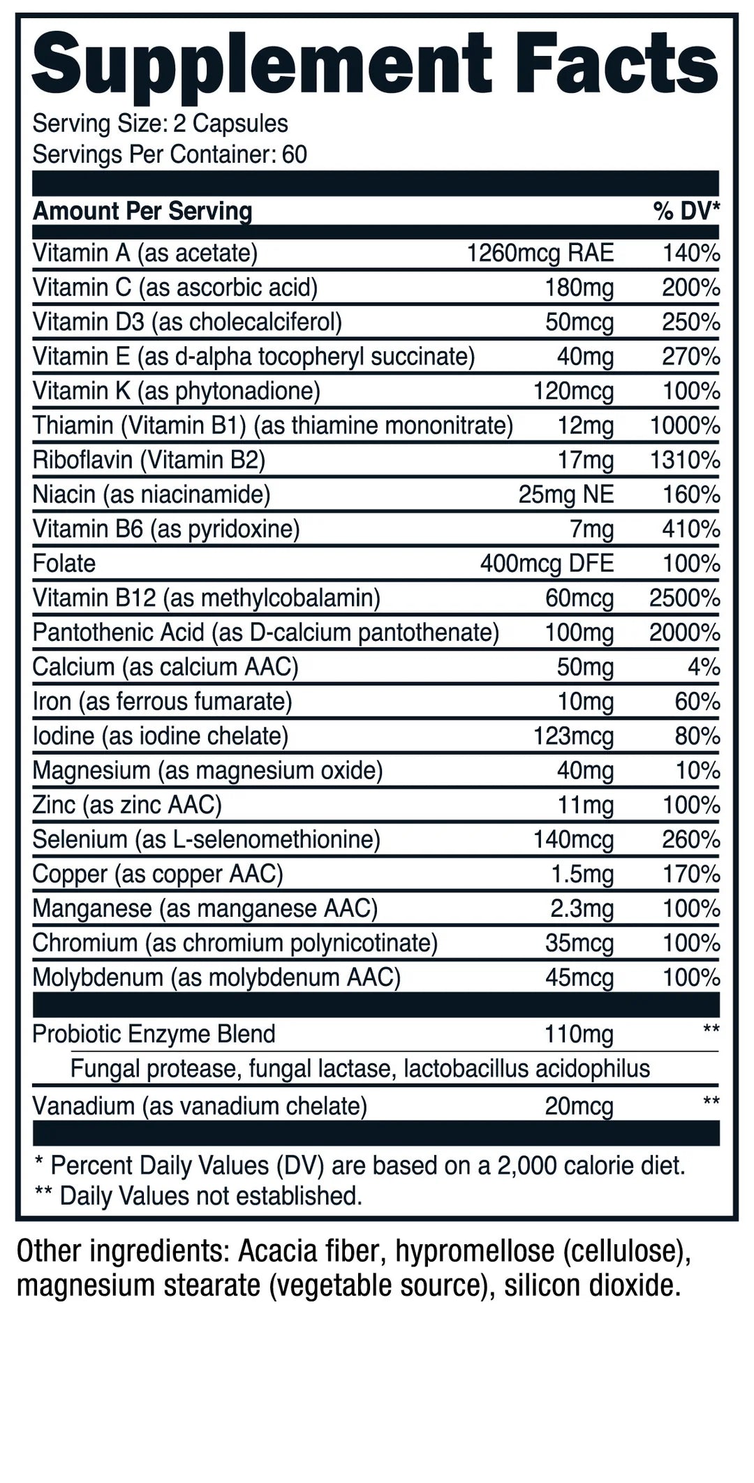 Cápsulas Multivitamínicas (120 Cápsulas)