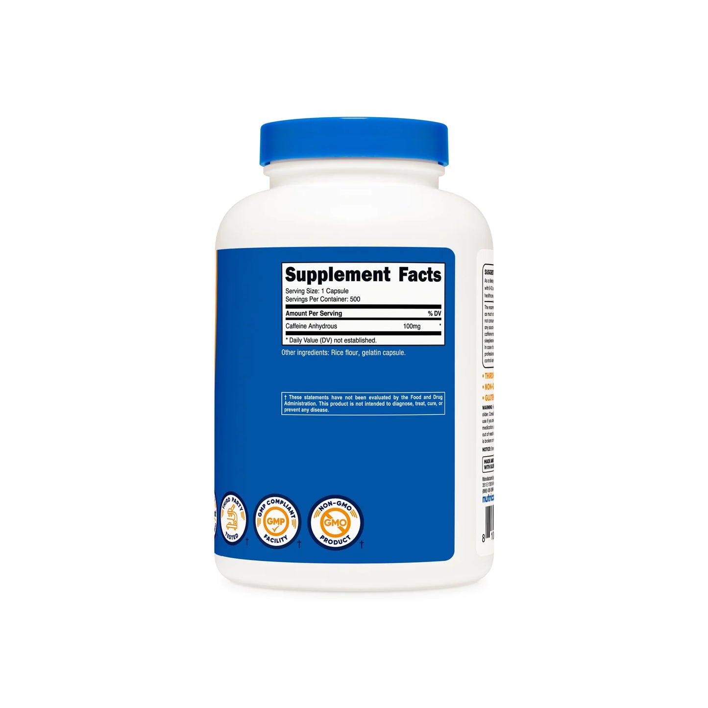 Nutricost Caffeine Capsules (500 Capsules)