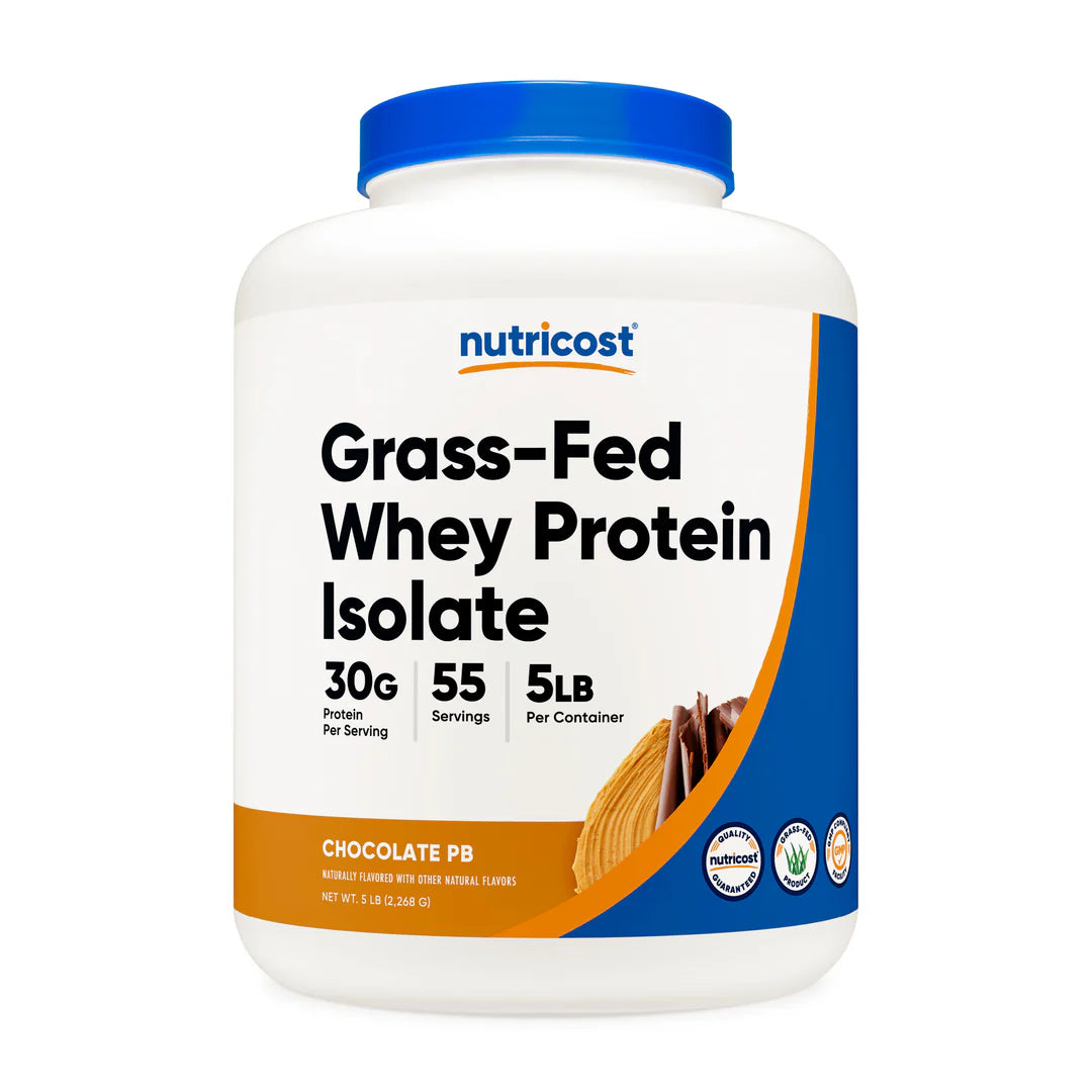 Nutricost Grass-Fed Whey Protein Isolate Powder (5 LB)