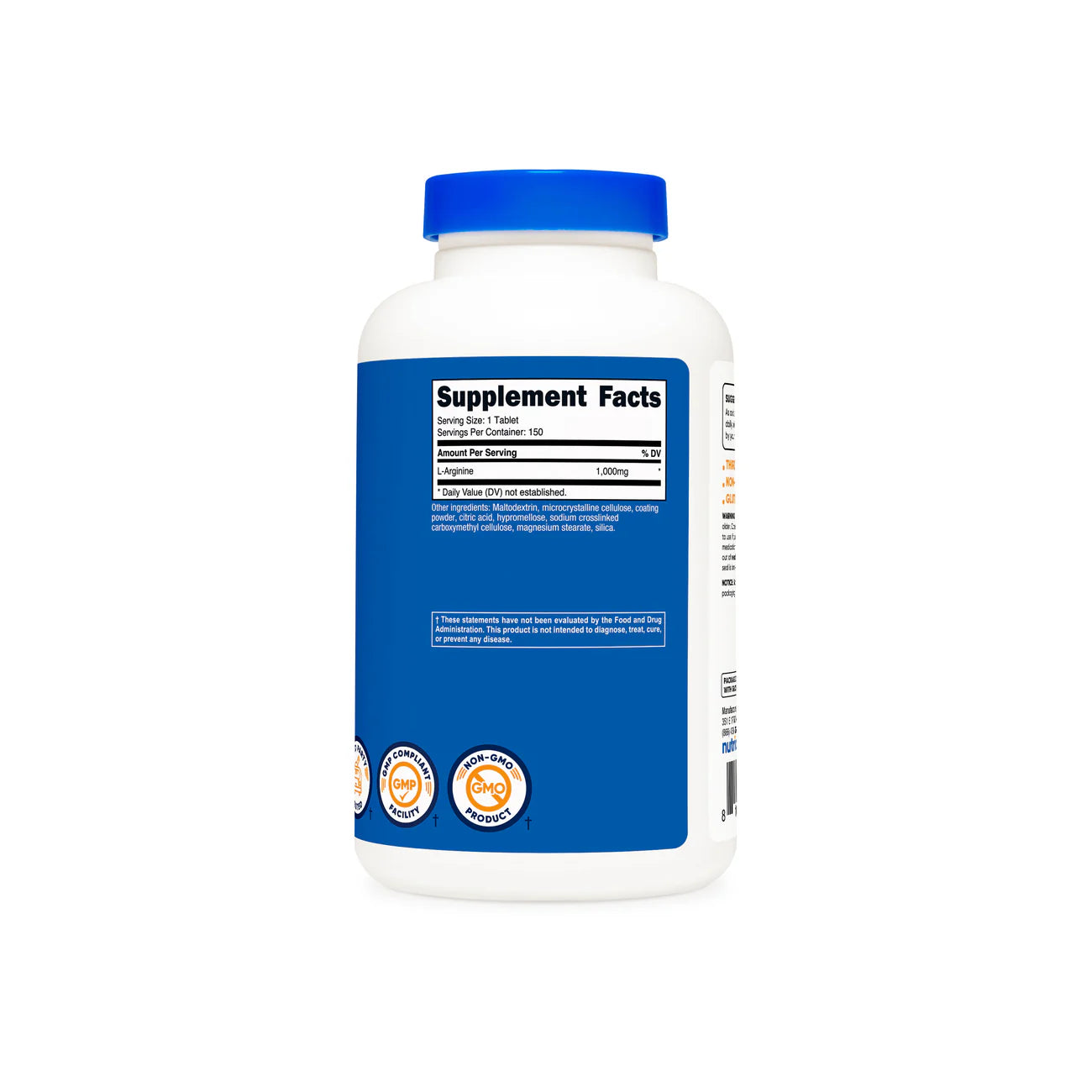 Comprimidos de L-arginina Nutricost (1000 mg)