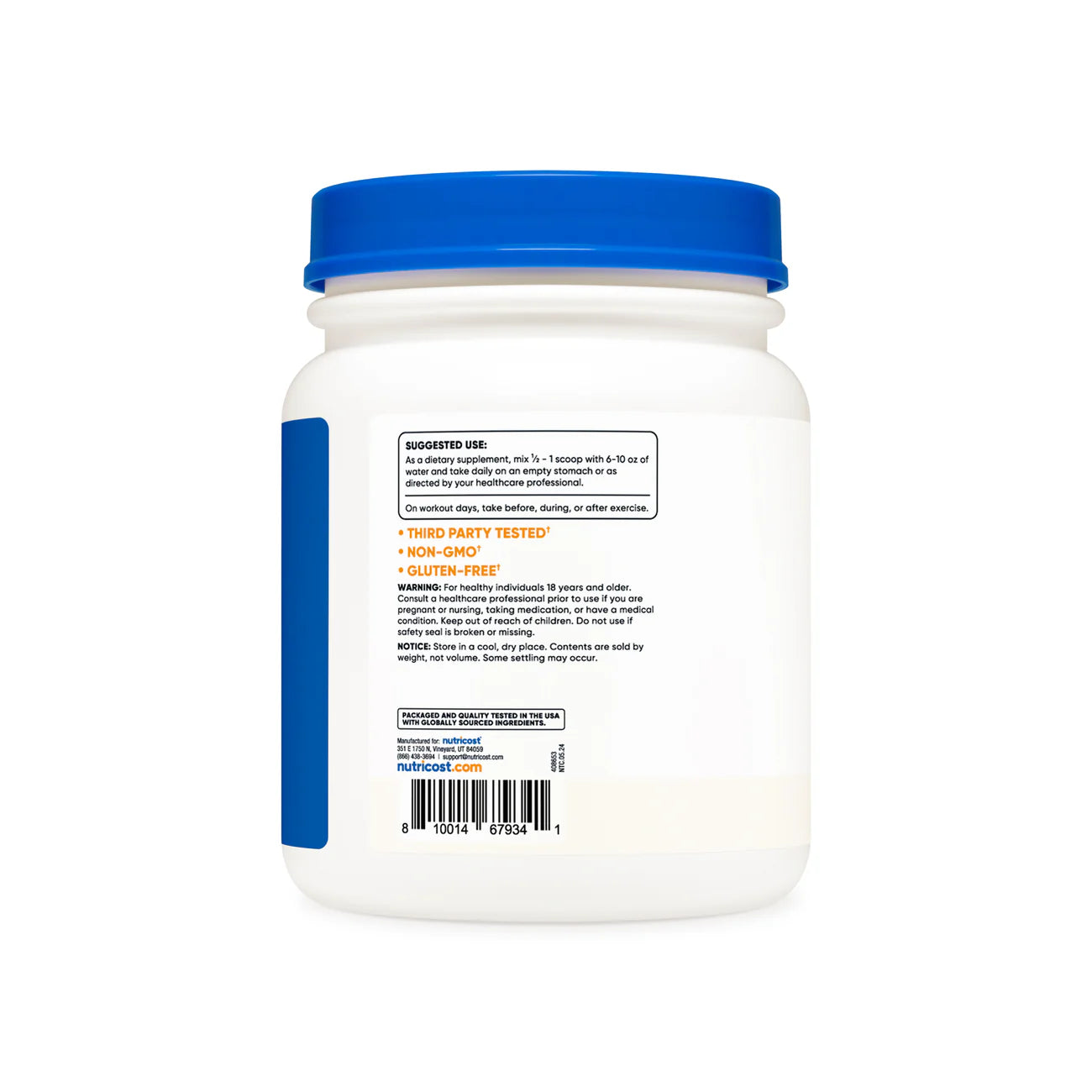 Nutricost L-Leucine Powder (500G) (Unflavored)