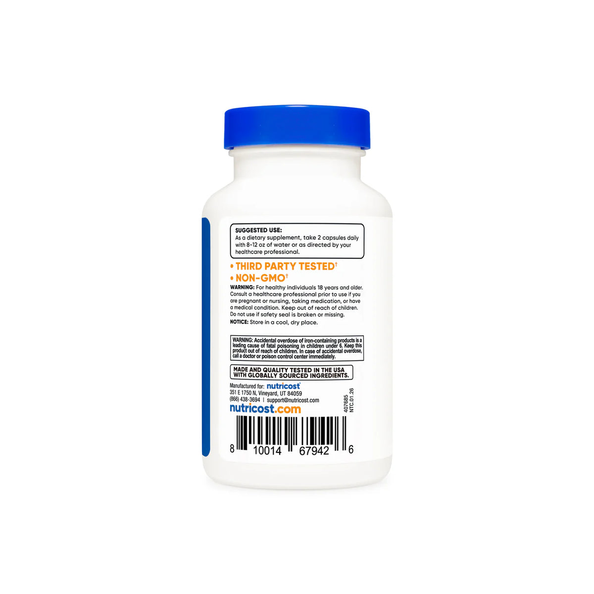 Cápsulas multivitamínicas Nutricost (120 cápsulas)