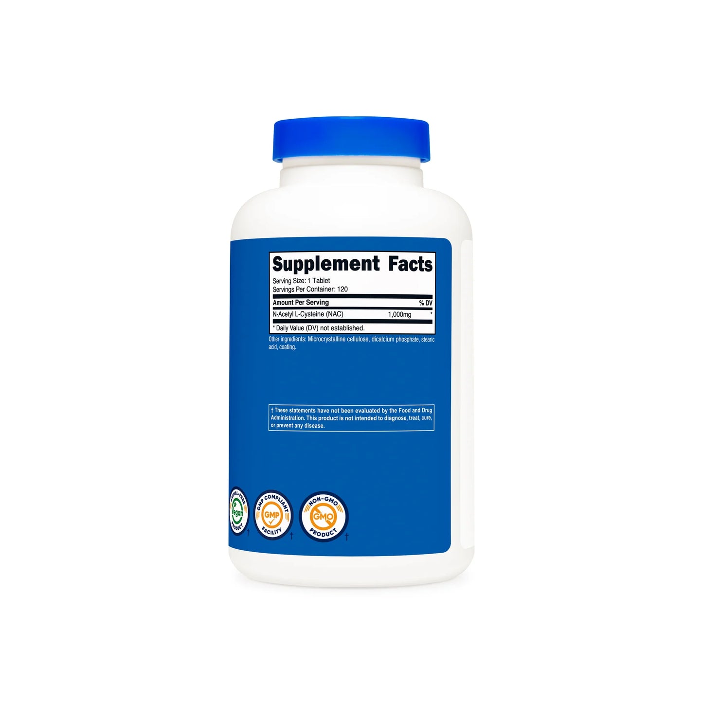 Nutricost N-Acetyl L-Cysteine (NAC) Tablets (1000 MG) (120 TABS) (Vegan)