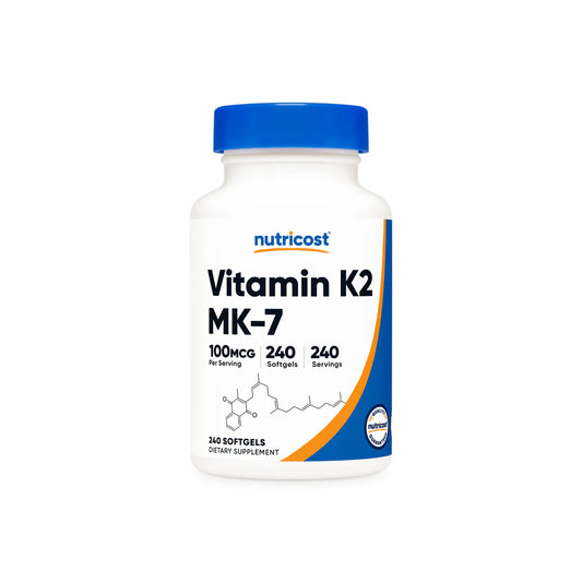 Nutricost Vitamin K2 MK-7 Softgels (100 MCG) (240 Softgels)