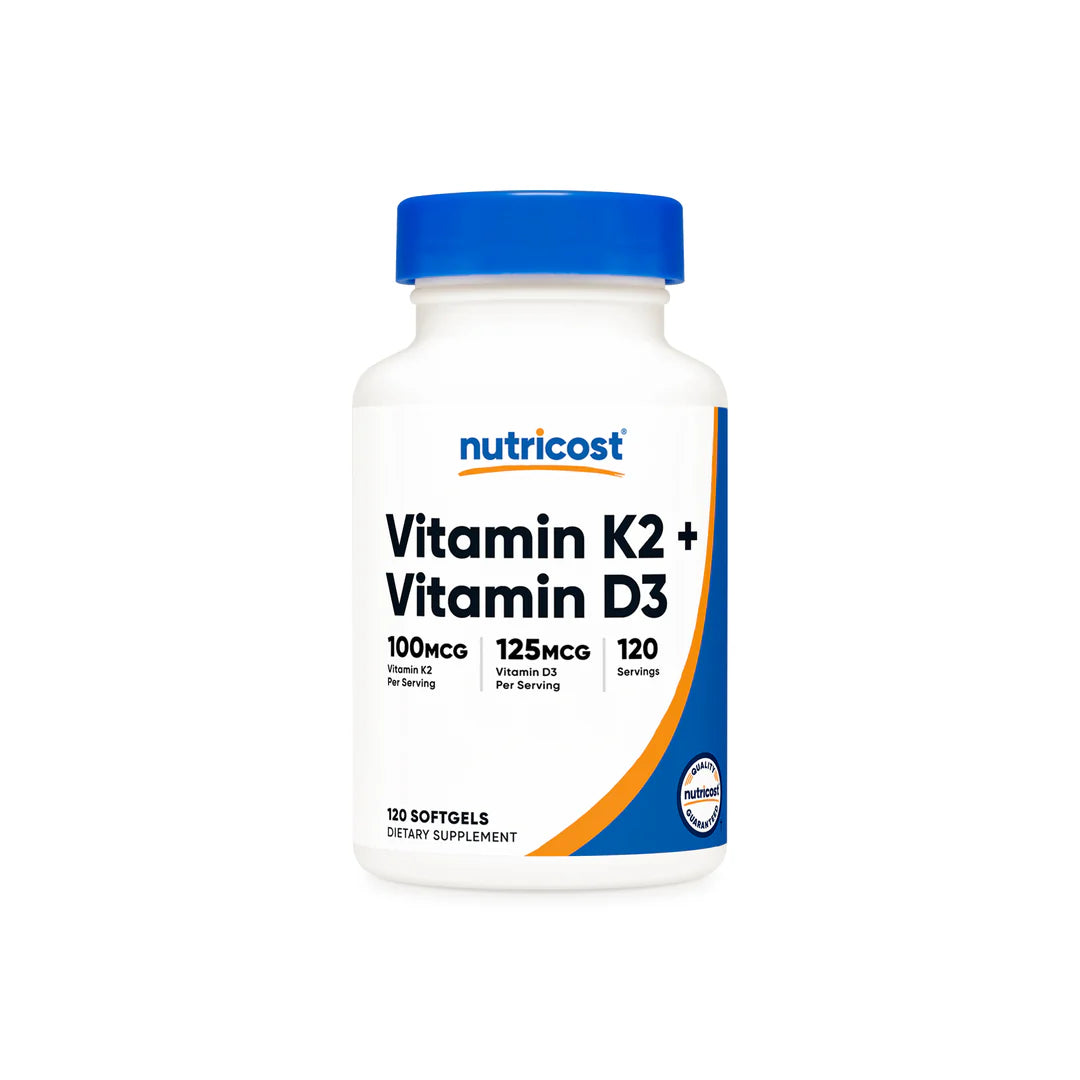 Vitamina K2 (mk7) (100 mcg) + Cápsulas blandas de vitamina D3 (5000 UI) (120 cápsulas blandas)