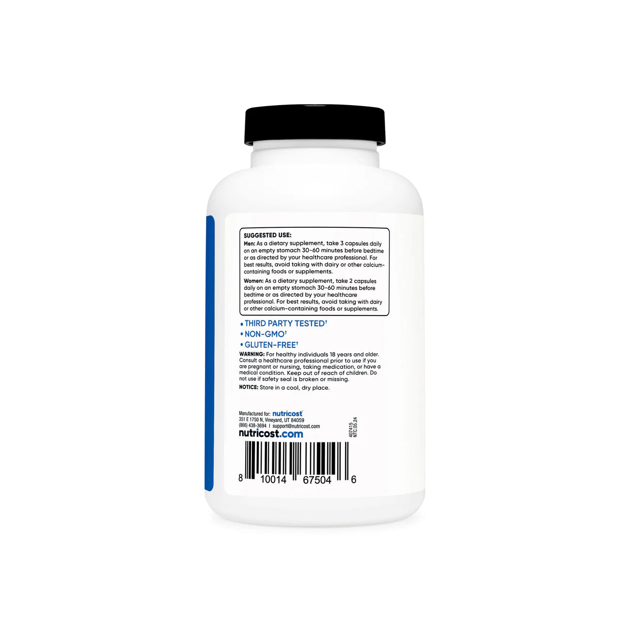 Nutricost ZMA Capsules (490 MG) (180 Capsules)