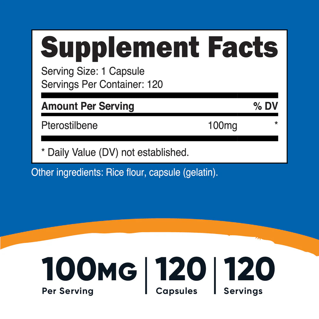 Nutricost Pterostilbene Capsules (100 MG) (120 Capsules)