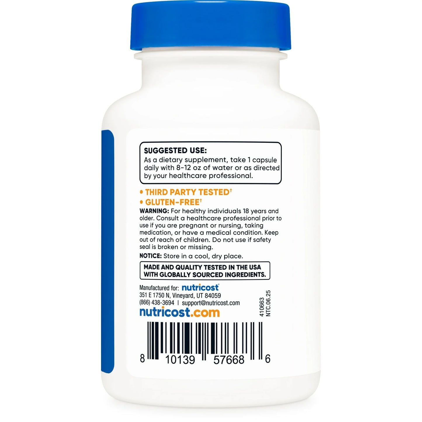 Nutricost 甲基化维生素 B12 + 叶酸胶囊(120 粒胶囊)