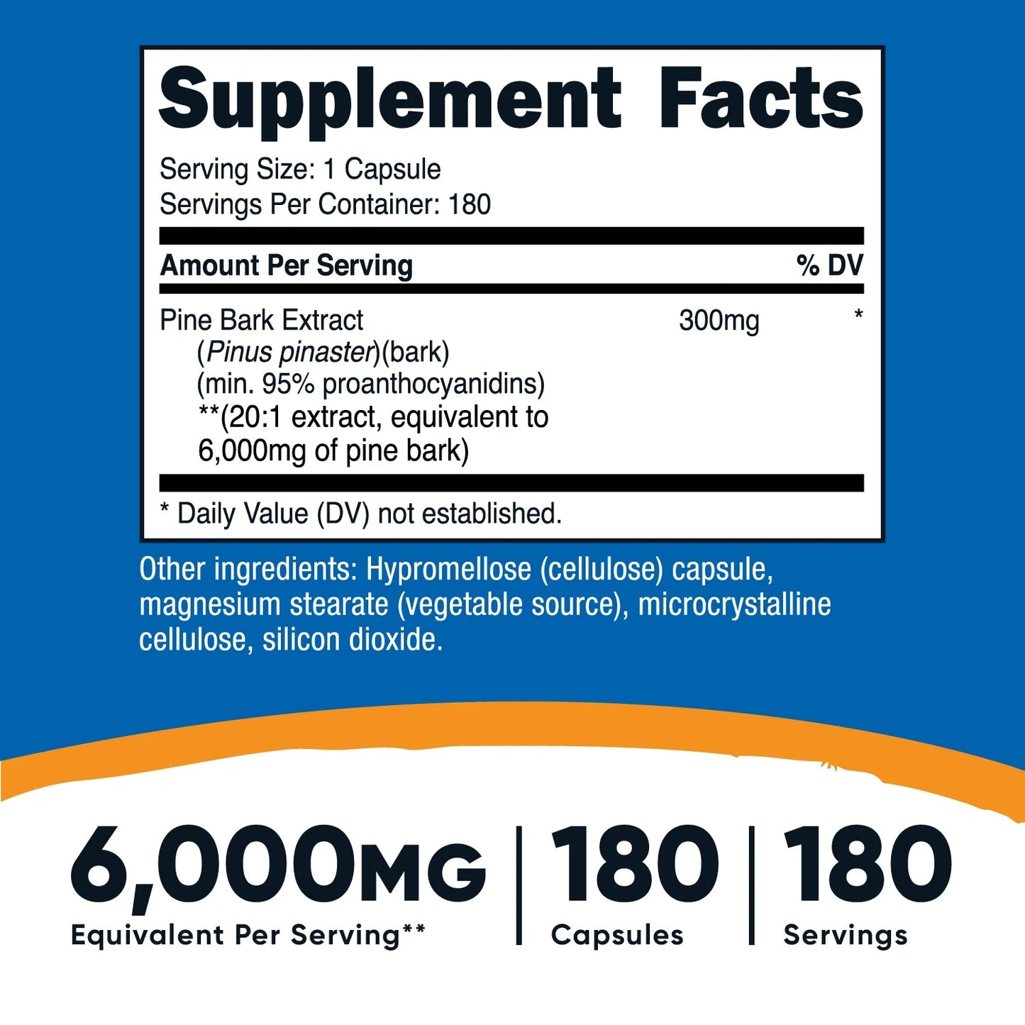 Nutricost 松树皮提取物胶囊(300 毫克)(180 粒胶囊)