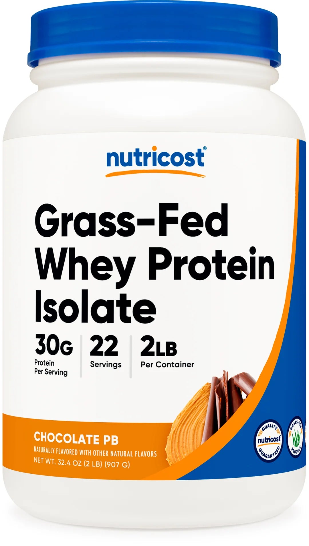 Nutricost Grass-Fed Whey Protein Isolate Powder (2 LB)