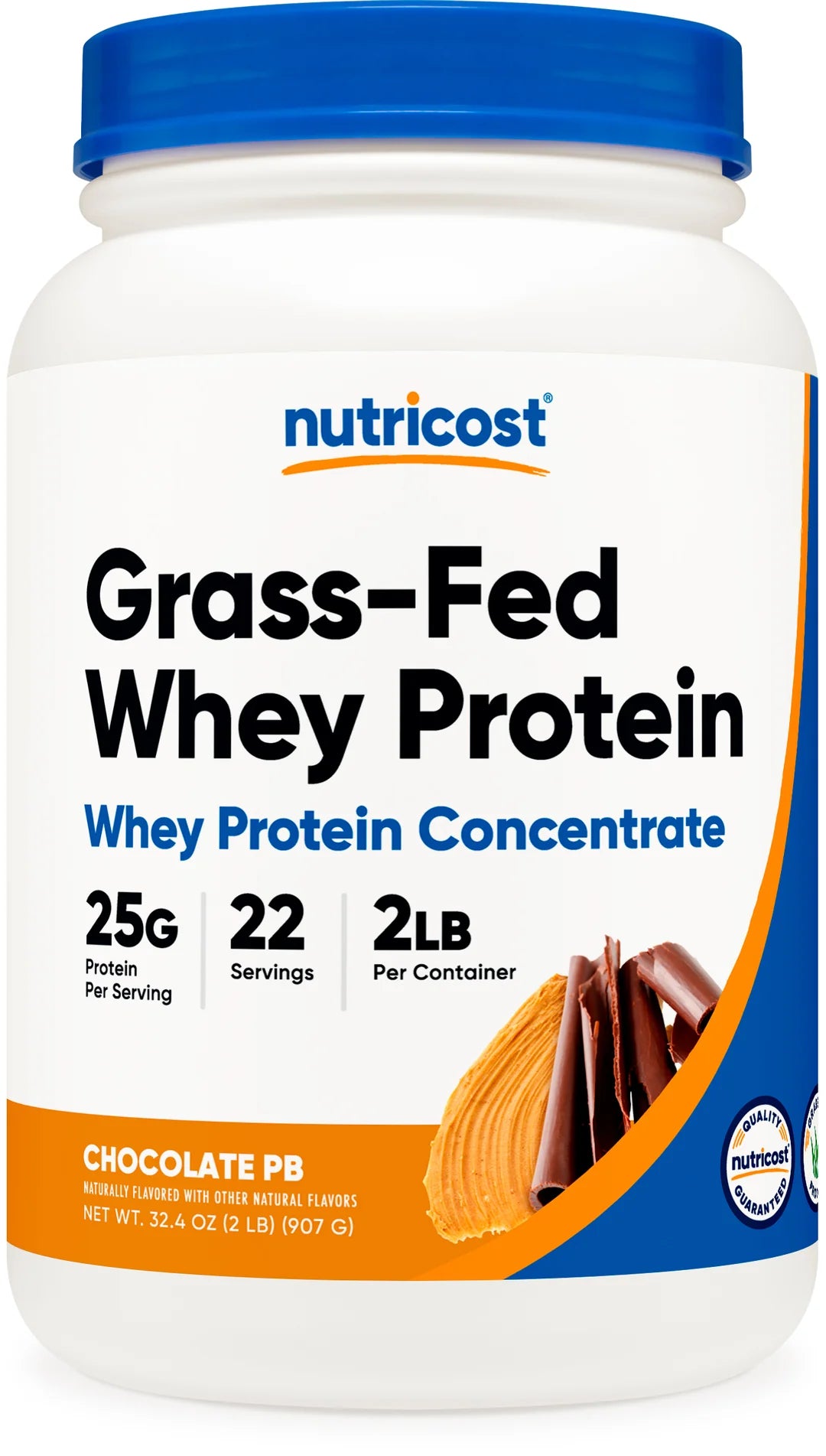 Nutricost Grass-Fed Whey Protein Concentrate Powder (2 LB)