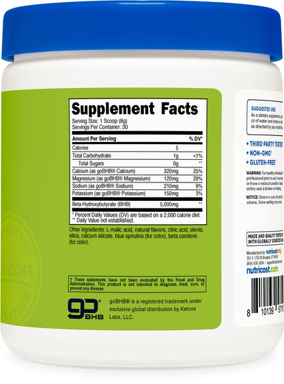 Nutricost Ketone BHB Salts 4-in-1 Powder (267G) (Flavored)