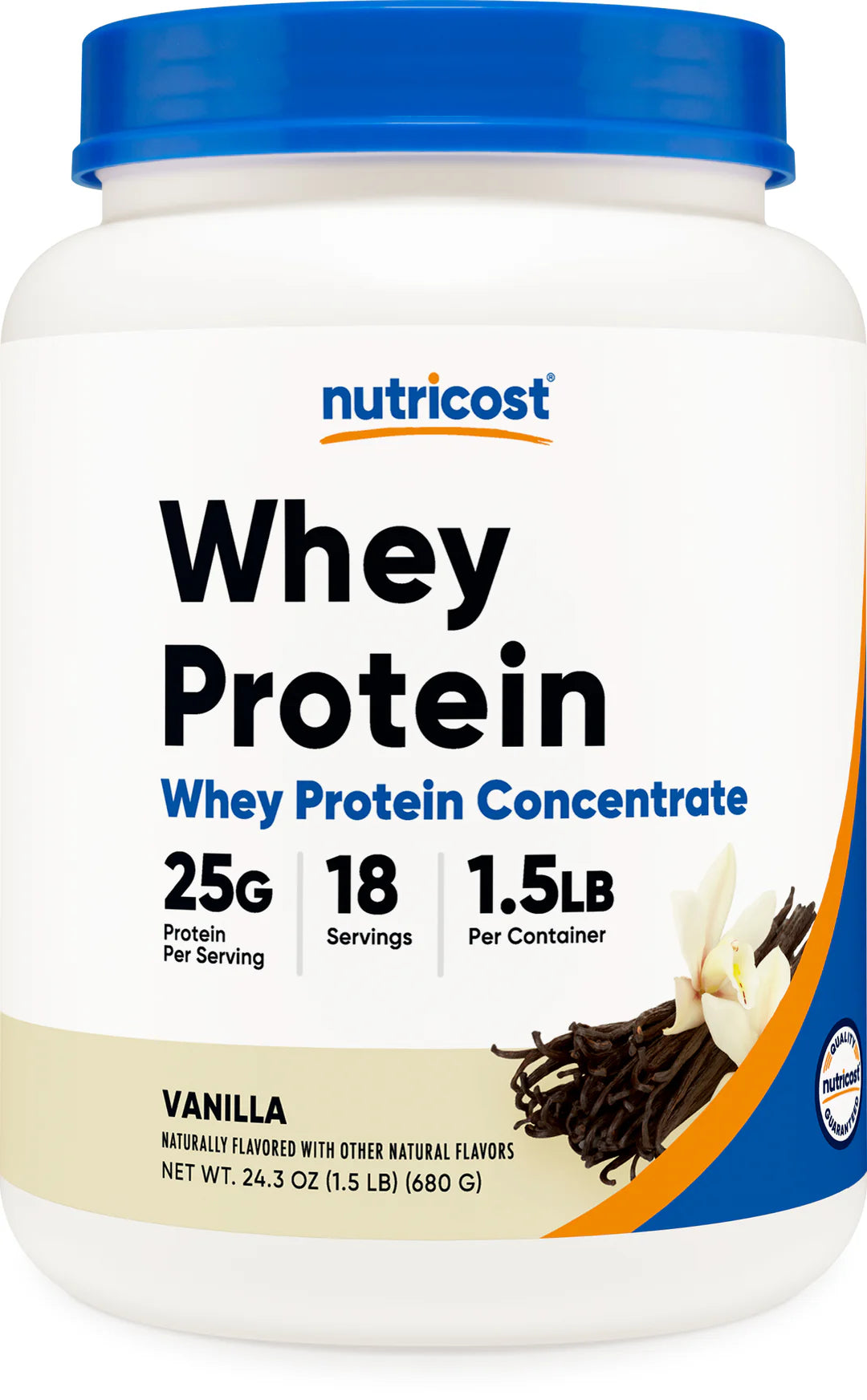 Nutricost Whey Protein Concentrate Powder Vanilla (1.5 LB)