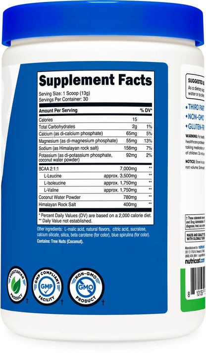 Nutricost BCAA + Hydration Powder (30 SERV) (Flavored)