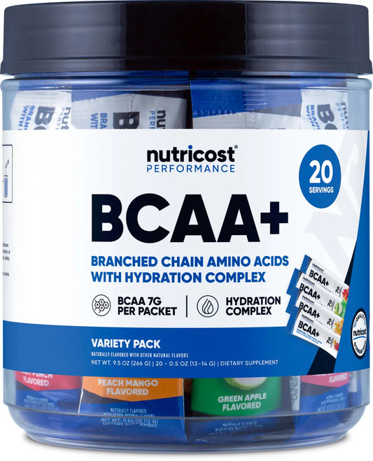 Nutricost BCAA + Hydration Stickpacks (20 Stickpacks)