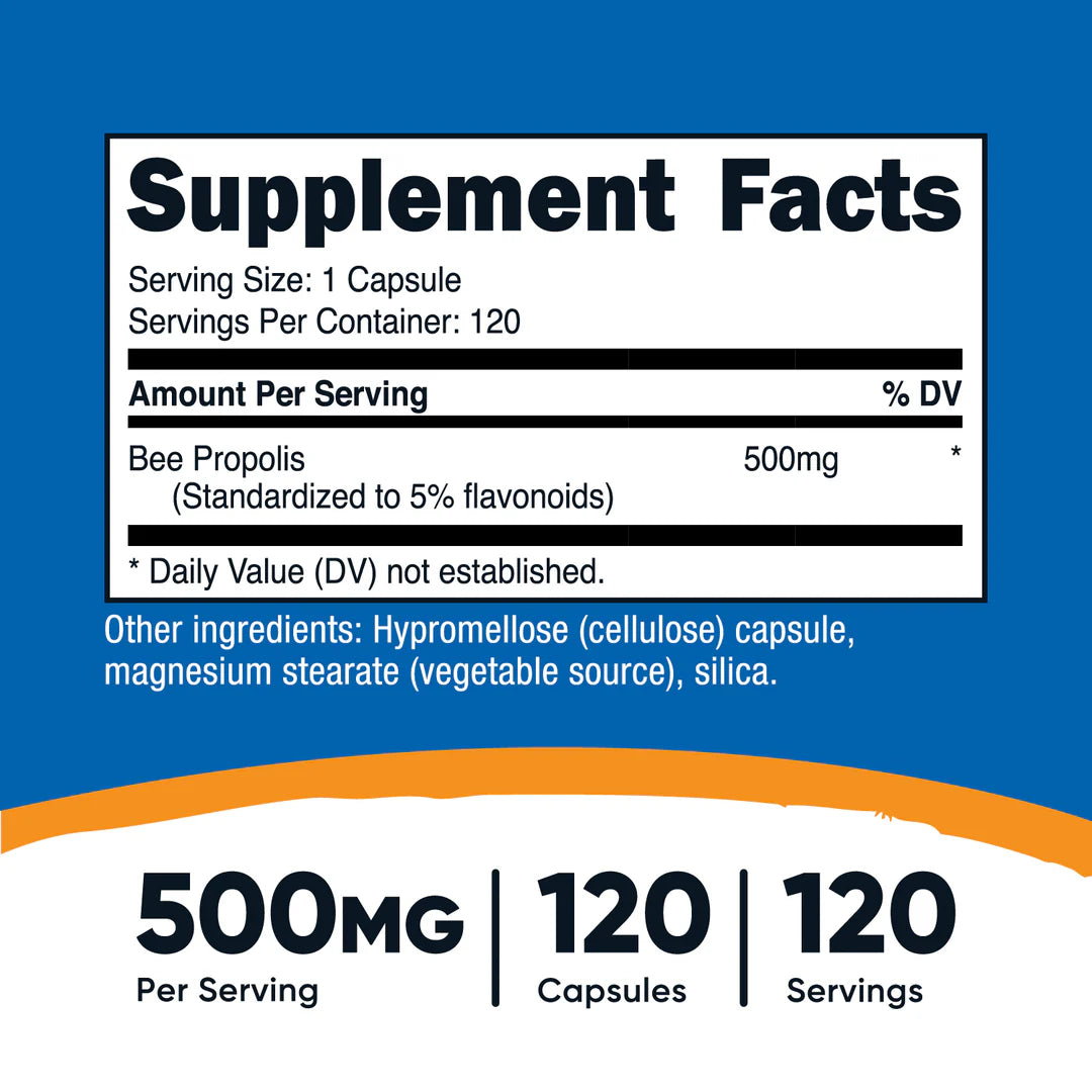 Nutricost Bee Propolis Capsules [5% Flavonoids] (500 MG) (120 Capsules)