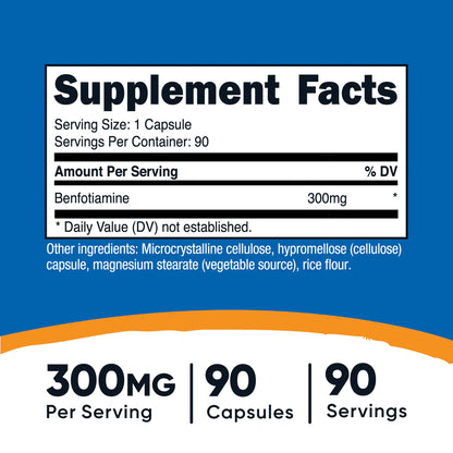 Nutricost Benfotiamine (300 MG) (90 Caps)