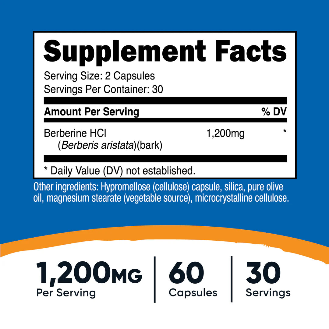 Nutricost Berberine HCl Capsules (600 MG) (60 Capsules)