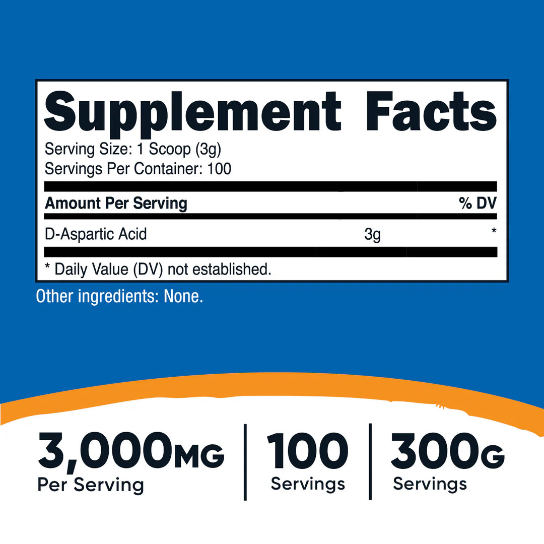 Nutricost D-Aspartic Acid Powder (Unflavored)
