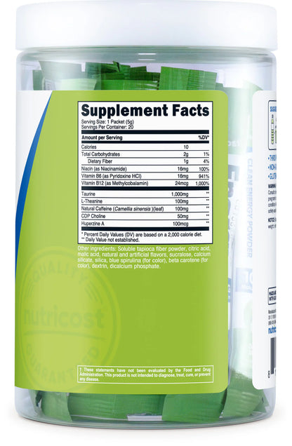 Nutricost Clean Energy Complex Powder (20 Stickpacks)