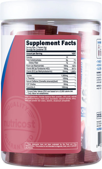 Nutricost Clean Energy Complex Powder (20 Stickpacks)