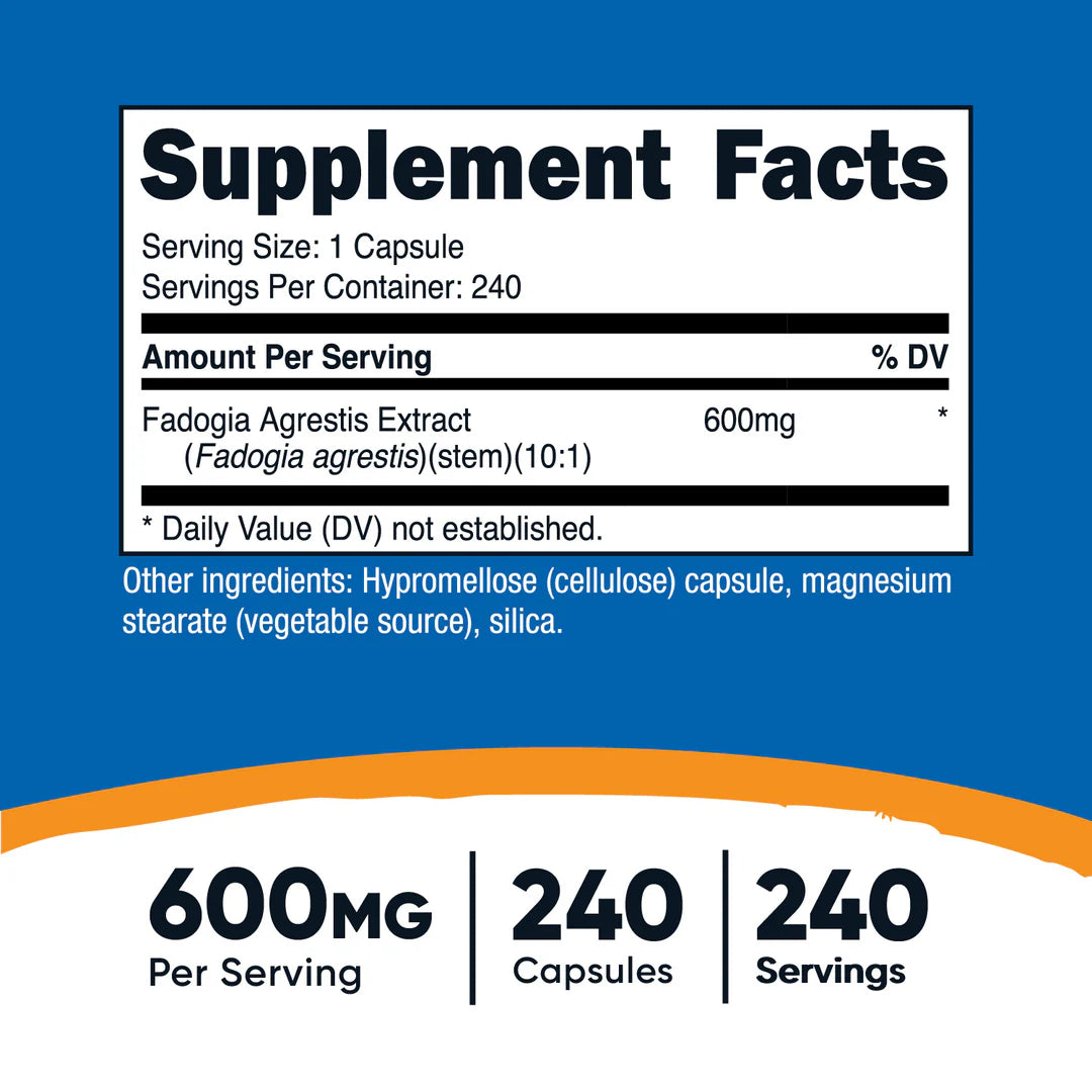 Nutricost Fadogia Agrestis Capsules (600MG) (240 Capsules)