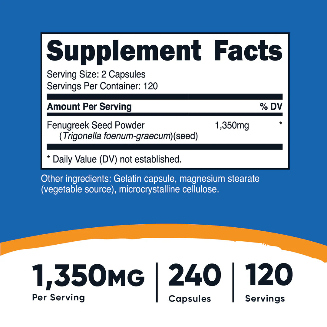 Nutricost Fenugreek Capsules (675 MG) (240 Capsules)