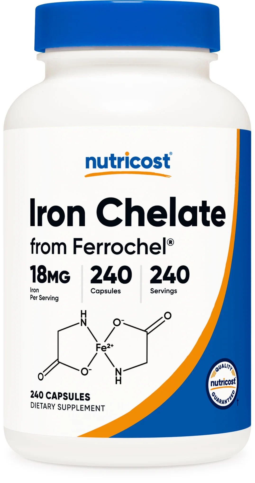 Nutricost Iron Chelate from Ferrochel Capsules (18 MG) (240 Capsules)