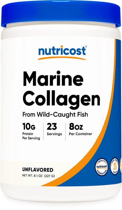 Nutricost Marine Collagen Powder (Wild-Caught) [8 OZ] [Unflavored]