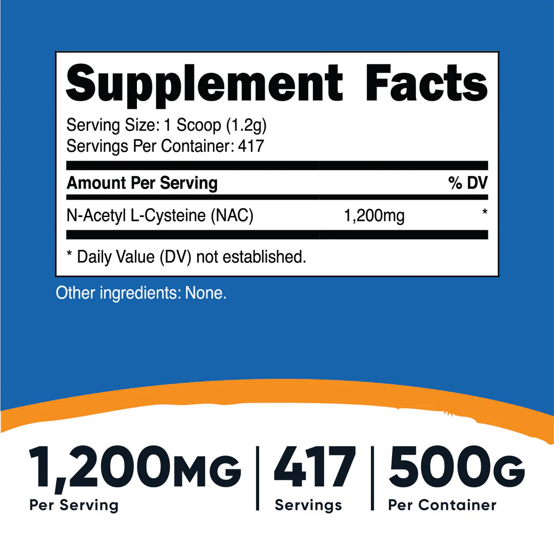Nutricost N-Acetyl L-Cysteine (NAC) Powder (Vegan)