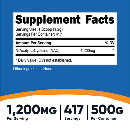 Nutricost N-Acetyl L-Cysteine (NAC) Powder (Vegan)