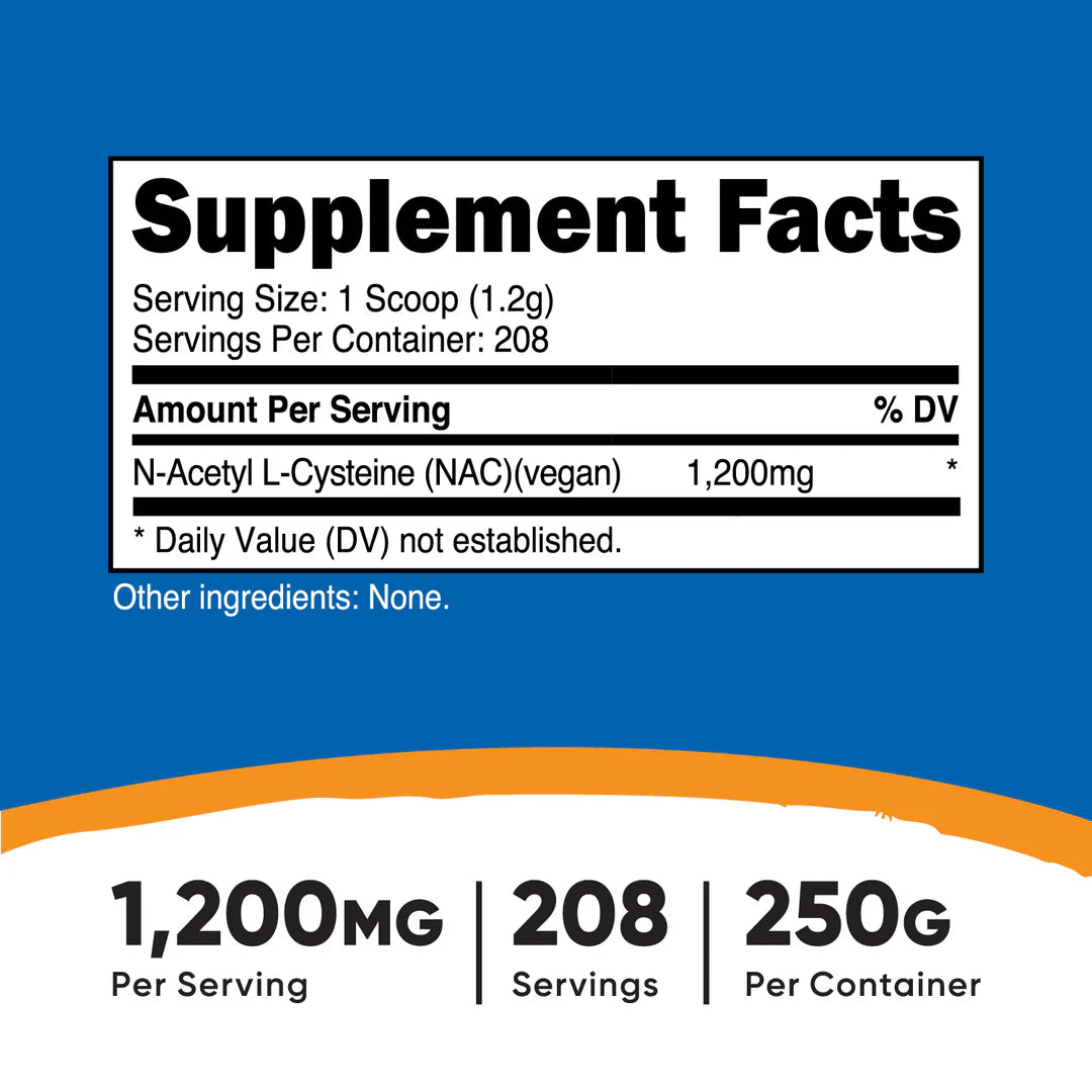 Nutricost N-Acetyl L-Cysteine (NAC) Powder (Vegan)