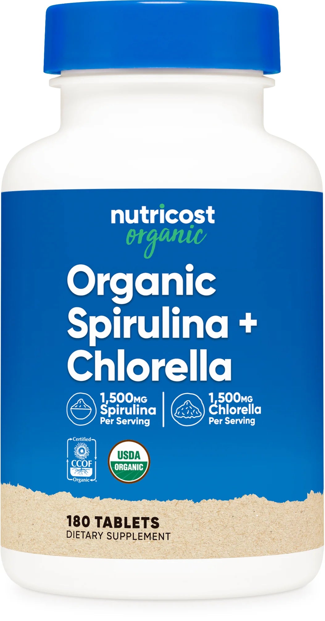 Nutricost Organic Spirulina + Chlorella Tablets